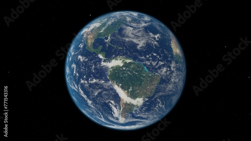 3D Illustration of planet earth floating in space beautiful scene