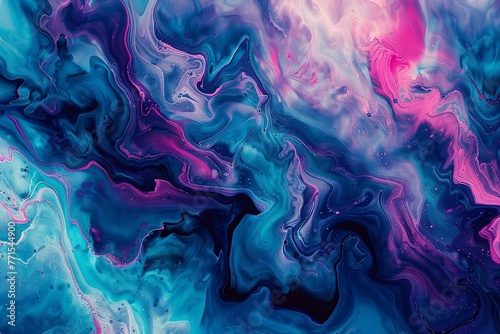 Psychedelic Swirl of Marble Liquid Colors