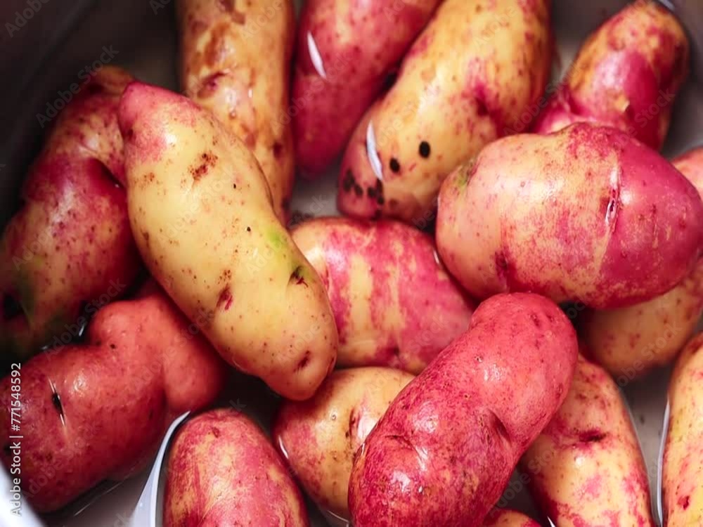 Video of clean native potatoes. Concept of natural foods. Video of clean native potatoes. Concept of natural foods.