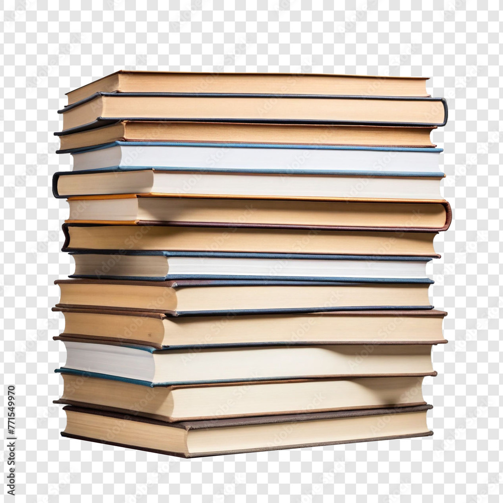 Books stacked isolated on transparent background Books stacked isolated on transparent background