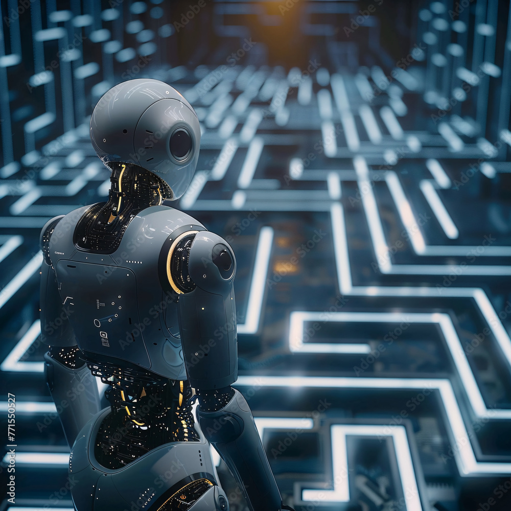 Conceptual image of AI overseeing complex governance structures ...