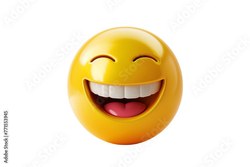 3D Vector 3D Emoji Laughing Or Happy Isolated On transparent