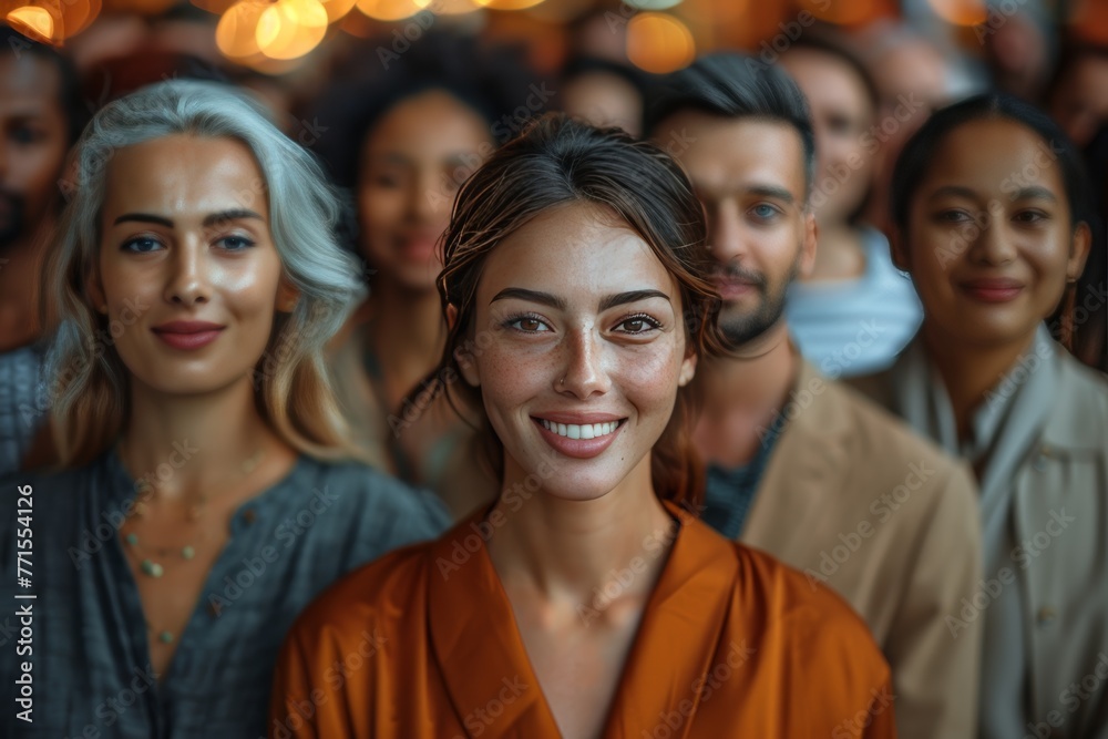 Fototapeta premium Happy multinational gathering, a joyful blend of cultures and generations.
