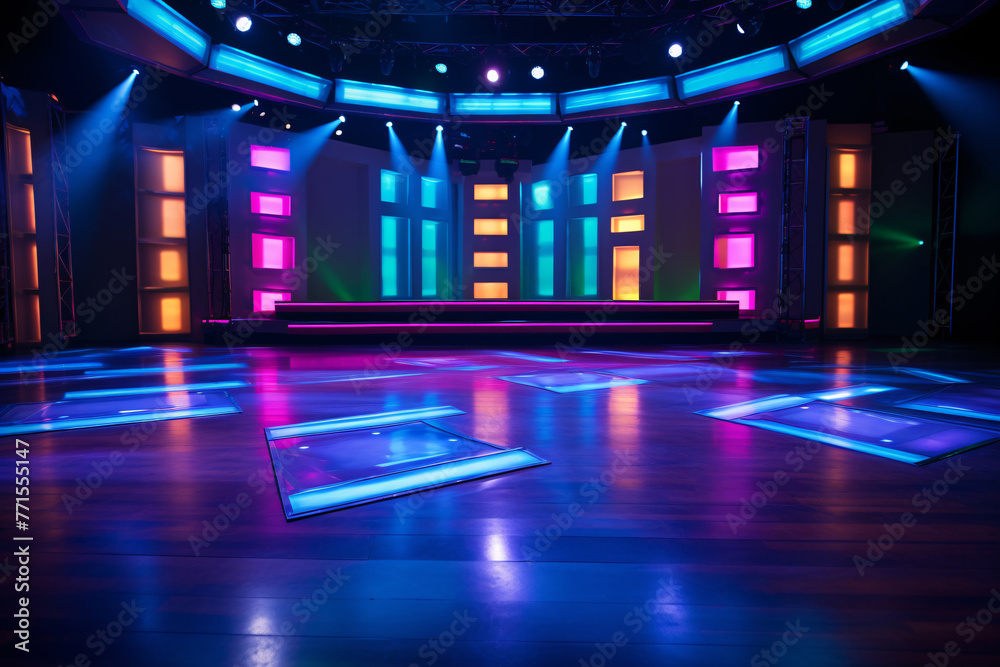 Modern dance stage light background with spotlight illuminated for ...