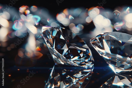 Sparkling Dimensions: Hyper-Realistic Diamond Variations on Black