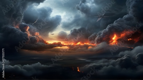 dramatic scene during a storm. Generated AI © muhammadi