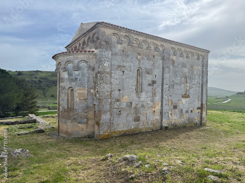 Church of San Nicola di Trullas, medieval church in Semestene in central Sardinia photo
