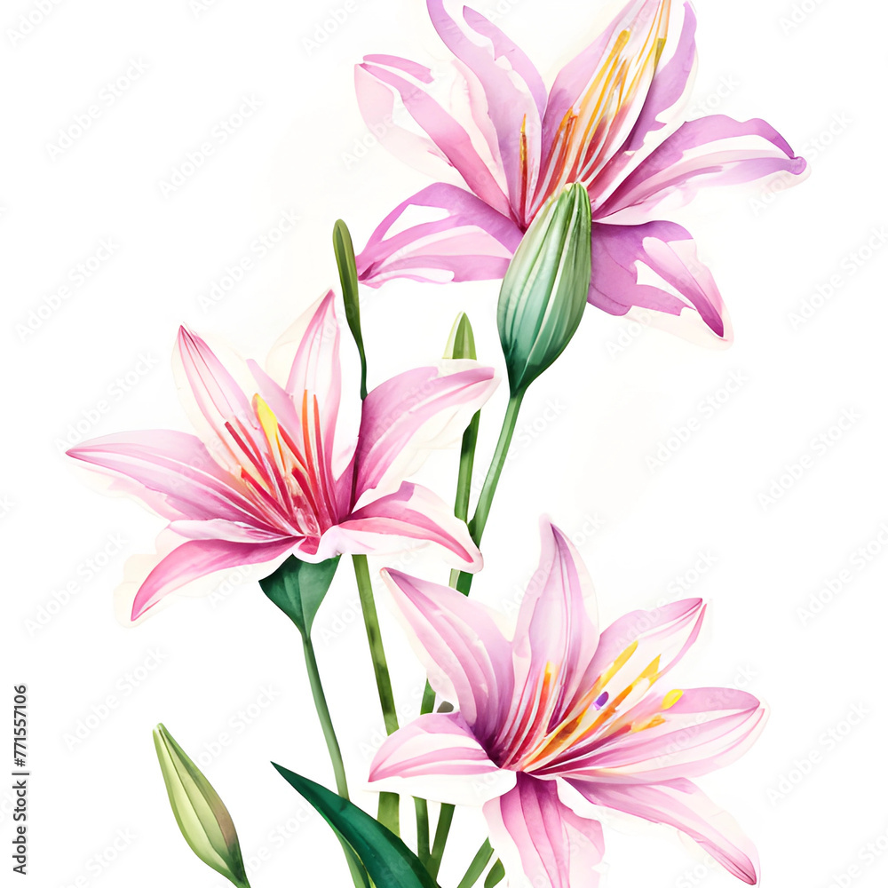 Fototapeta premium isolated watercolor flowers