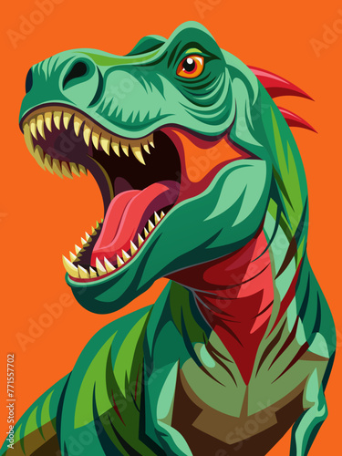 Highly detailed vector of a T Rex.