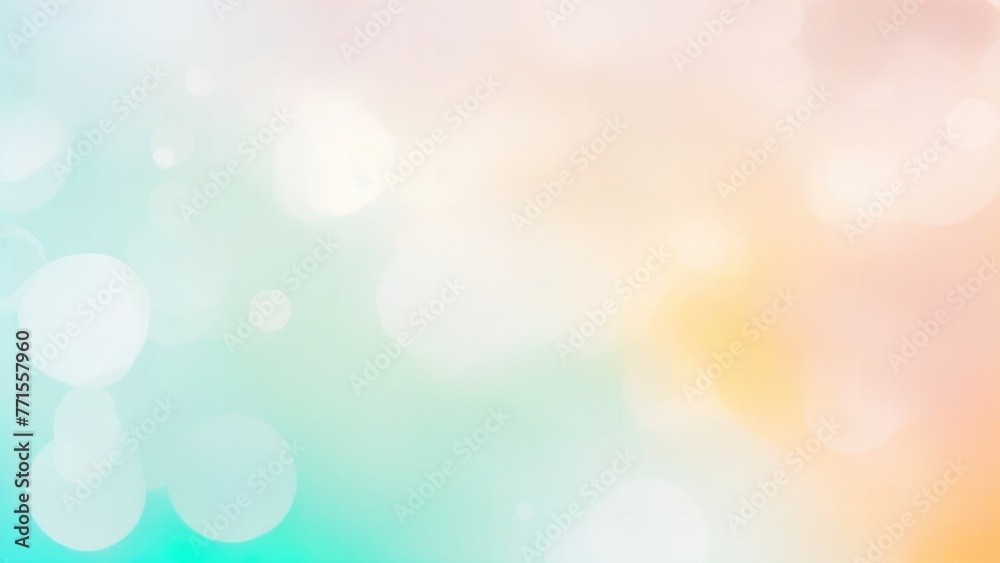 Blurred Blue mint green, peach orange and white silver colors bokeh background Blurred Blue mint green, peach orange and white silver colors bokeh background