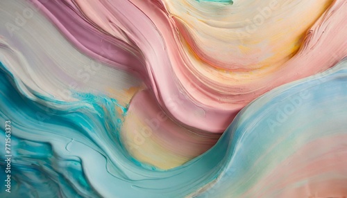 Abstract pastel paint background, swirly paint strokes photo
