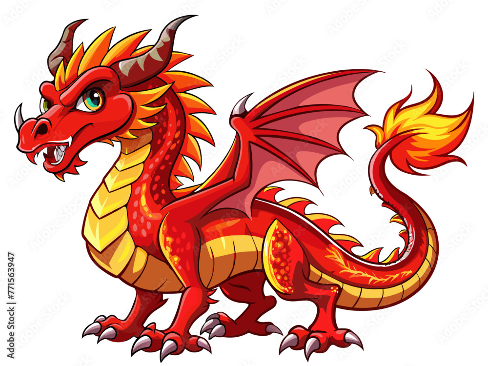 Highly detailed vector of a red dragon. Highly detailed vector of a red dragon.
