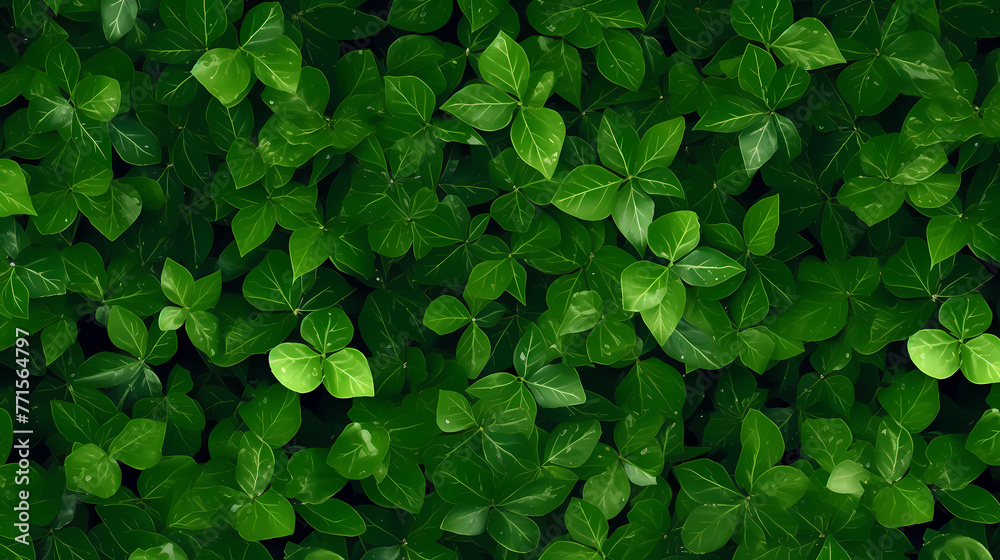 Obraz premium Green leaves realistic seamless background