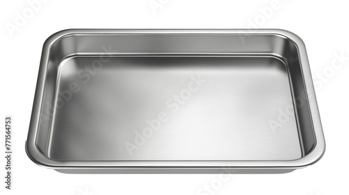 Steel baking or food tray isolated on white