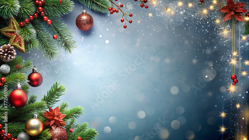 Beautiful christmas background decoration of many items  flat lay 