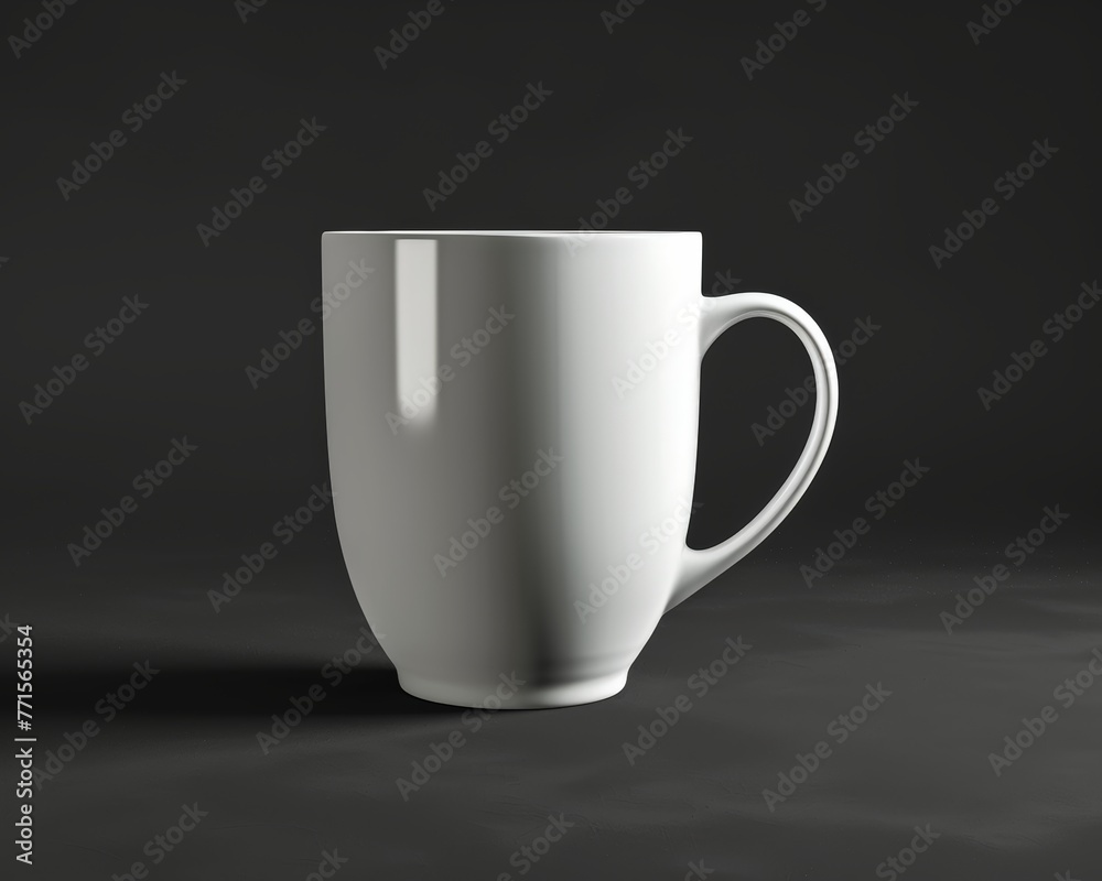 Obraz premium A simple white coffee cup is placed on top of a wooden table