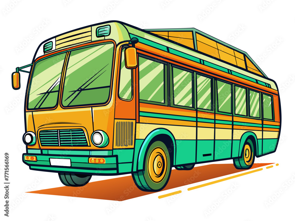 Highly detailed vector of a bus.