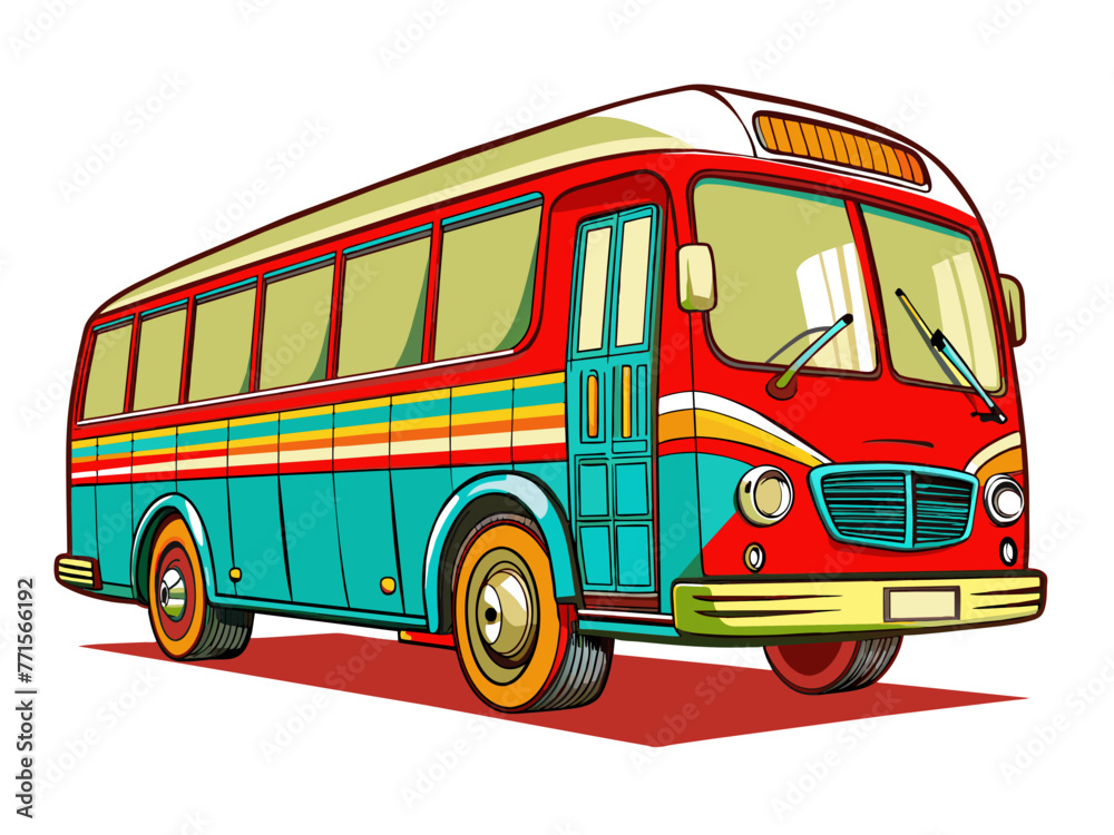 Highly detailed vector of a bus.