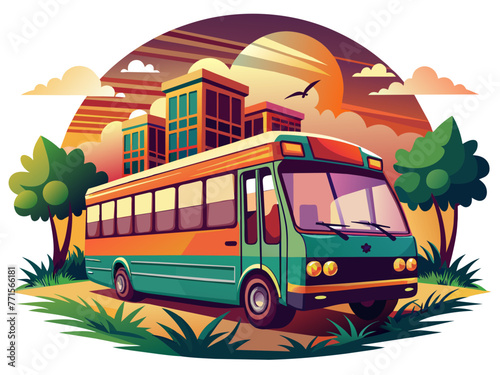 Highly detailed vector of a bus.