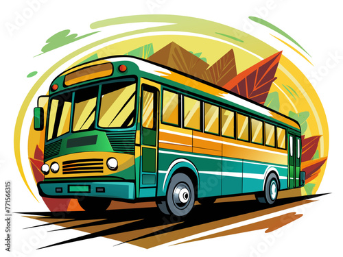 Highly detailed vector of a bus.