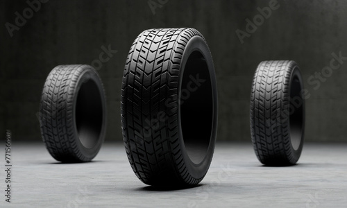 타이어 세트 차고 Tires Set in Garage