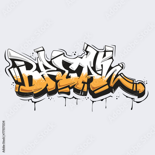 mural graffiti break 3D object font color full