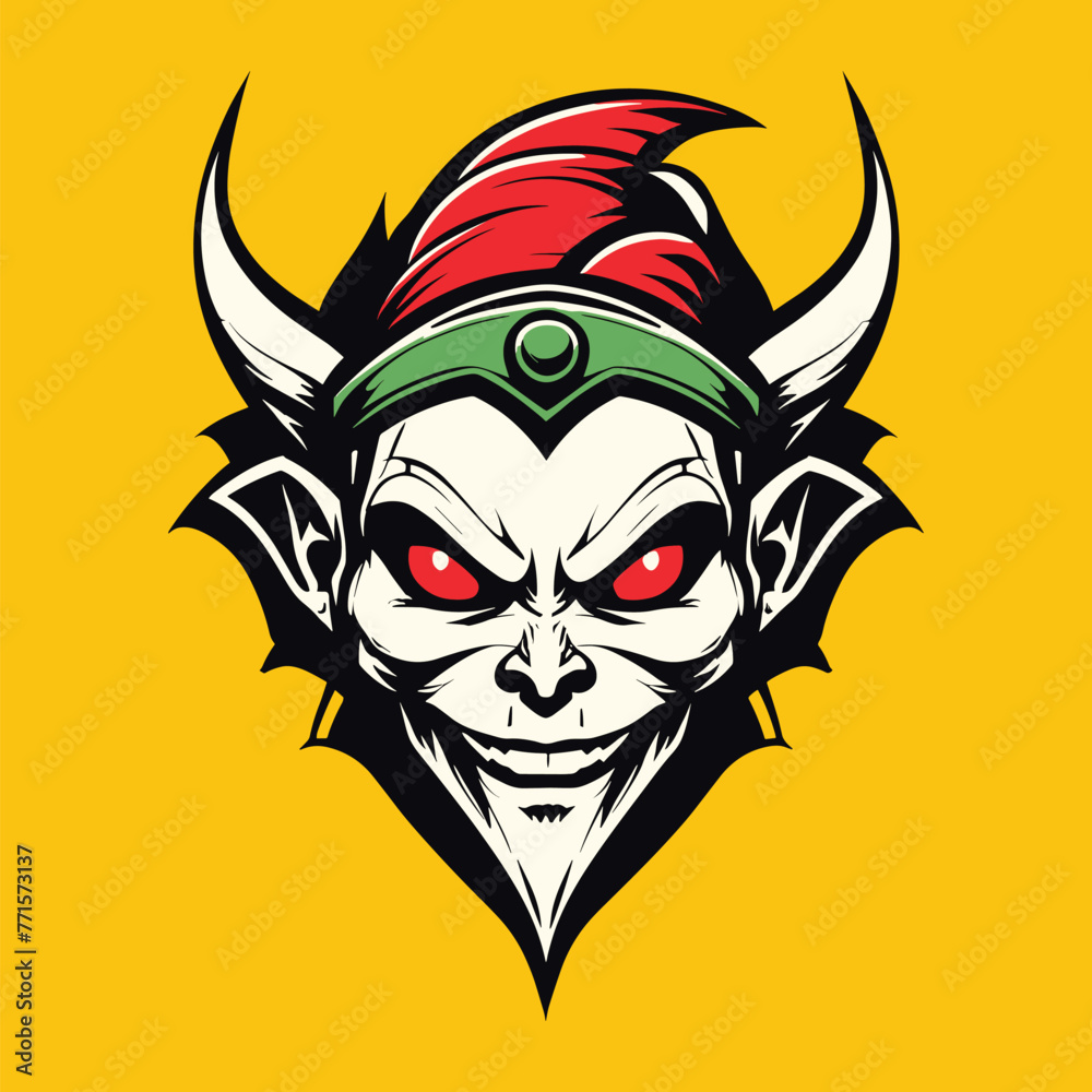 demon elf head vector illustration