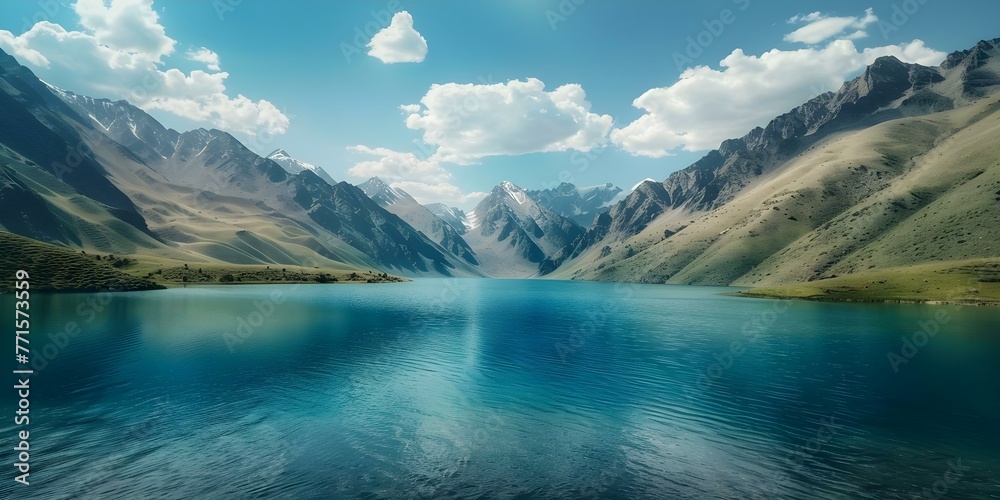 Scenic Mountain Lake with Crystal Clear Water and Majestic Peaks ...