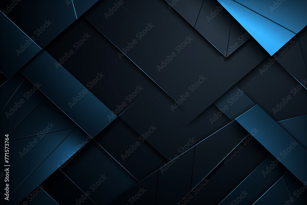 Moder 3d blue background. Abstract dark blue gradient design. Minimal creative background. Landing page blurred cover. Colorful graphic. Vector illustration wallpaper  - obrazy, fototapety, plakaty 