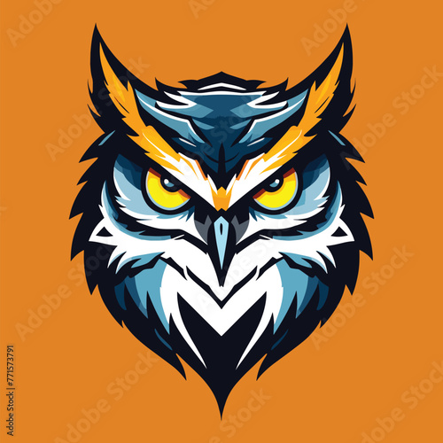 owl head mascot vector editable