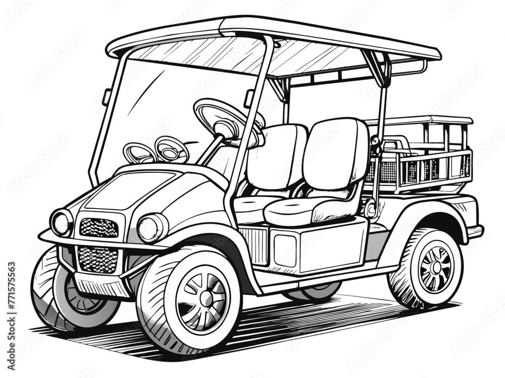 Fototapeta premium Highly detailed vector of a golf car.