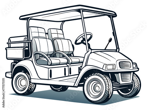 Highly detailed vector of a golf car.