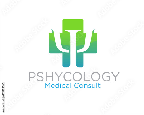 cross health with psychology logo designs for medical service