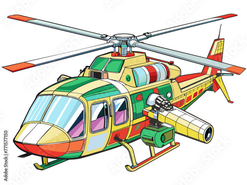 Highly detailed vector of a helicopter.