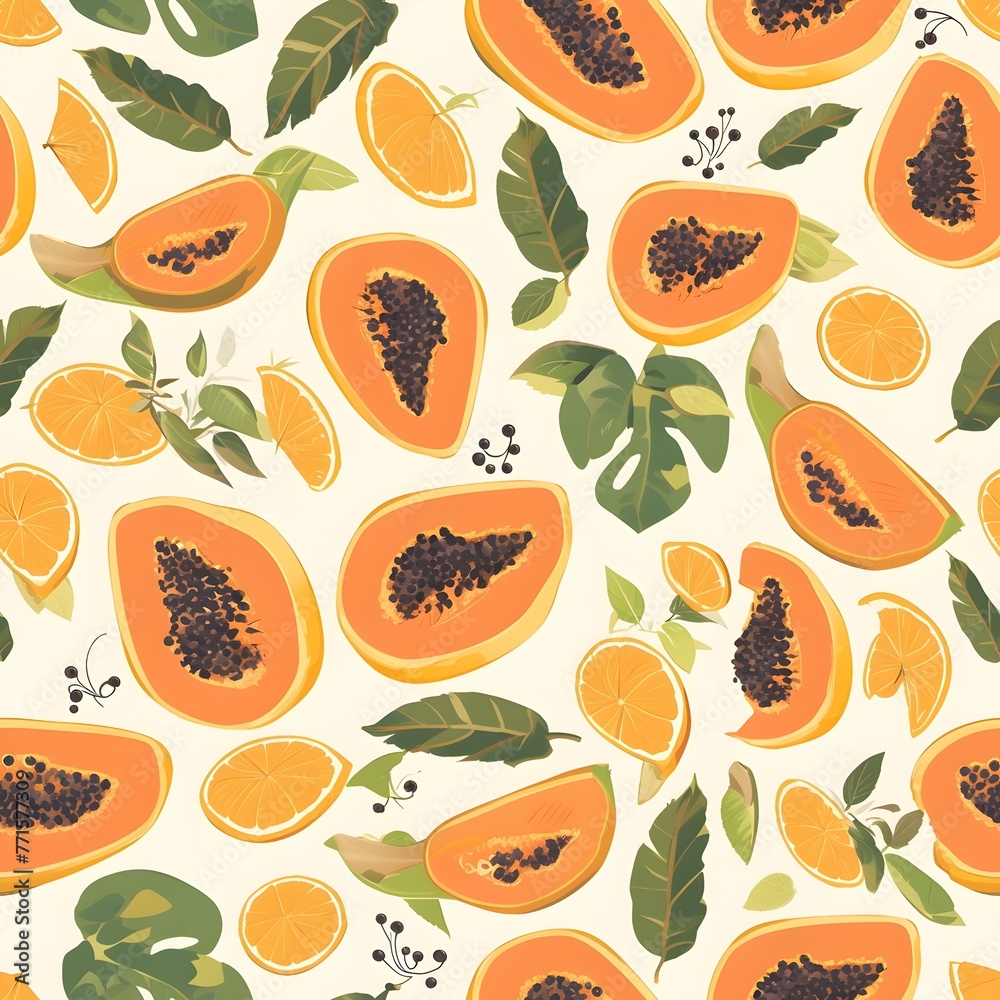 Ripe and Juicy Papaya Slices A Tropical Delight Ripe and Juicy Papaya Slices A Tropical Delight