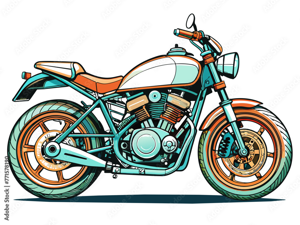 Highly detailed vector of a motorbike.