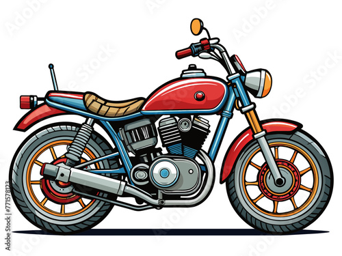 Highly detailed vector of a motorbike. © KHF
