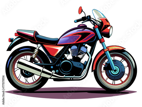 Highly detailed vector of a motorbike.