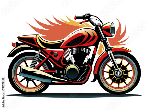 Highly detailed vector of a motorbike.