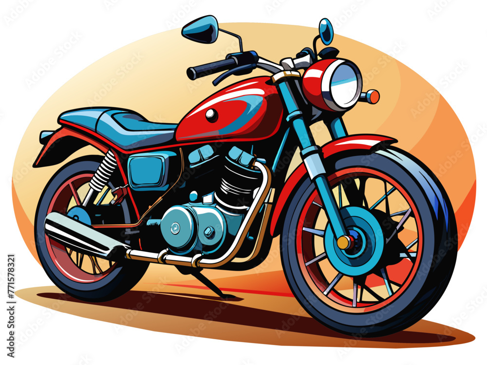 Highly detailed vector of a motorbike.