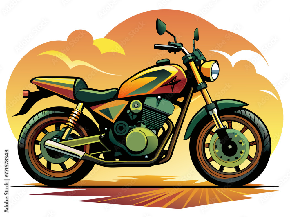 Naklejka premium Highly detailed vector of a motorbike.