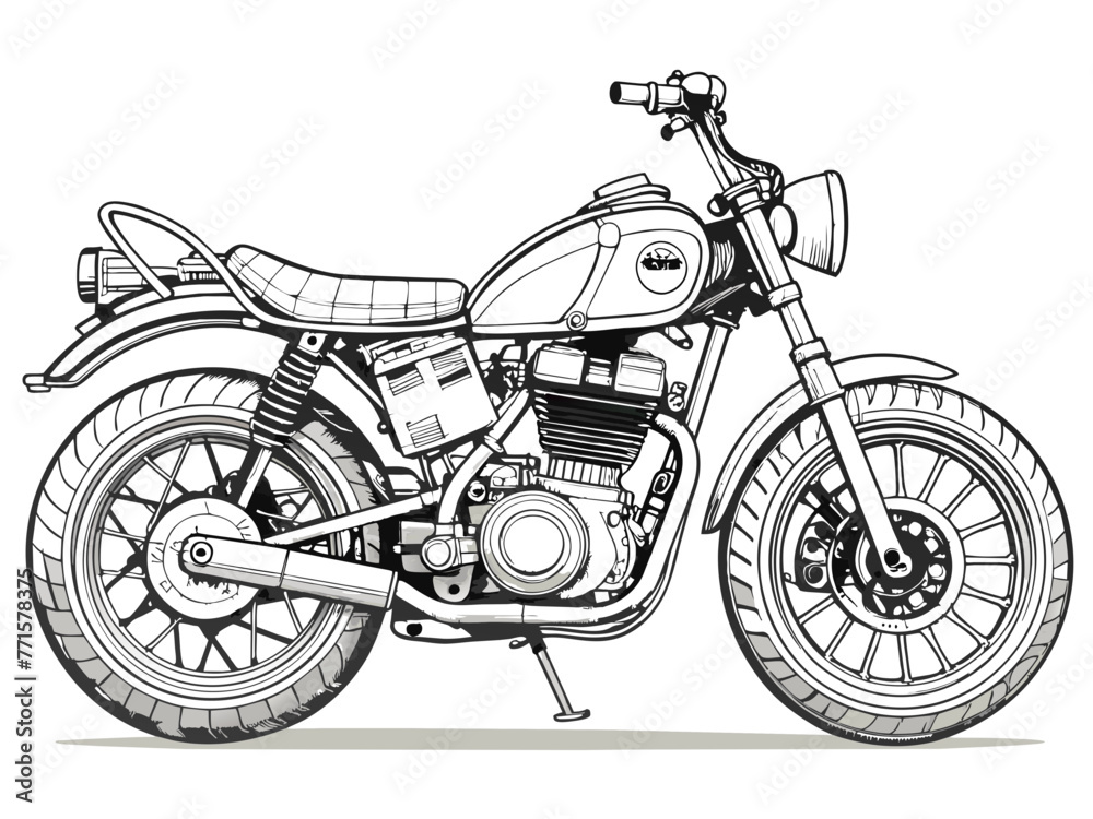 Highly detailed vector of a motorbike.