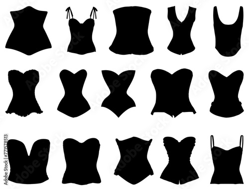 Corset silhouette vector art white background