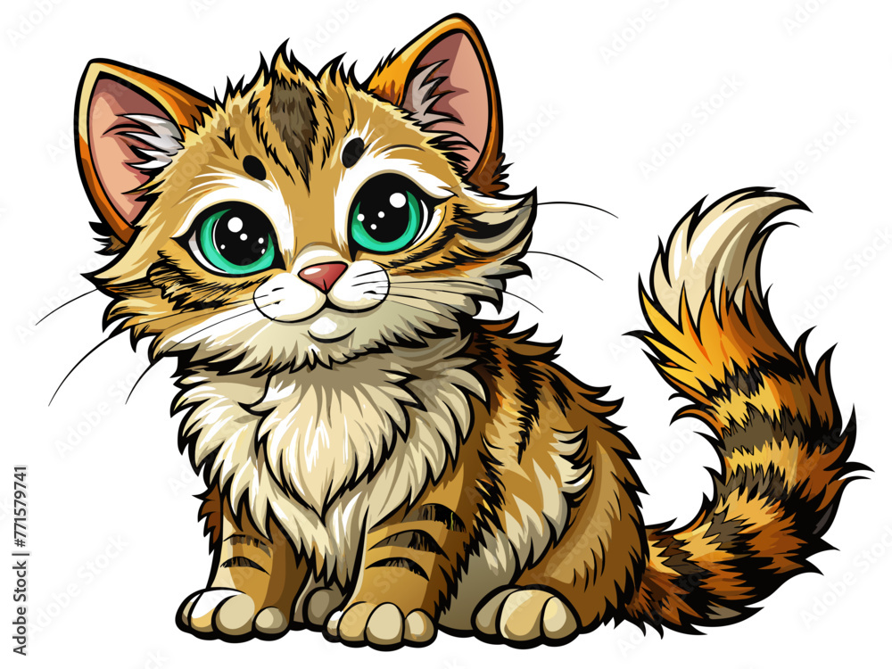 Highly detailed vector of a cute cat. Highly detailed vector of a cute cat.