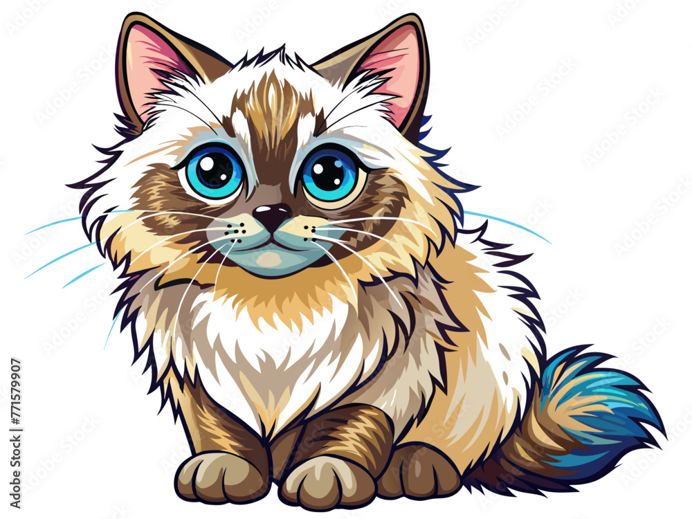 Highly detailed vector of a cute cat.