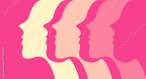 Woman face, woman empowerment background illustration