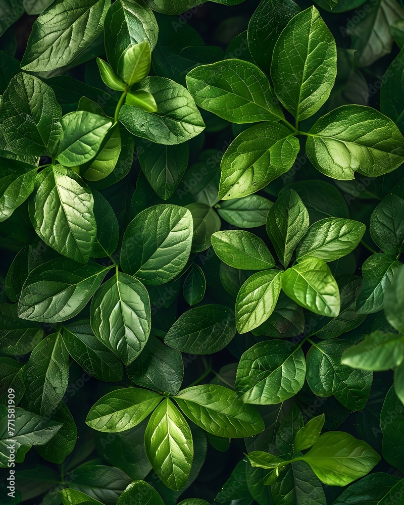 green plant leaves top view. Floral background green plant leaves top view. Floral background