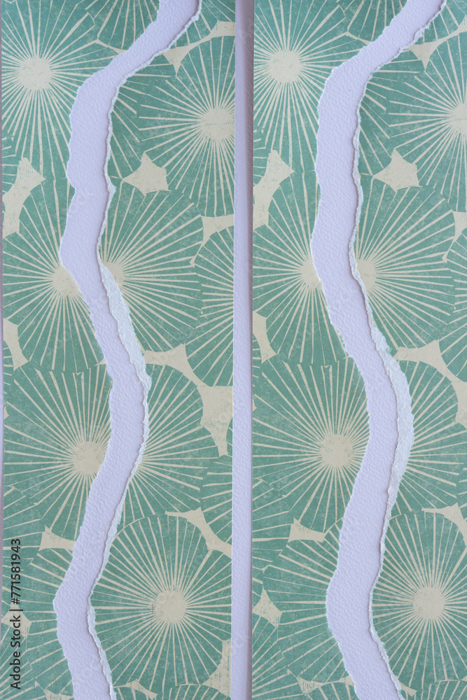 Fototapeta low key decor paper background featuring abstract scrapbooking paper with geometric and torn edges