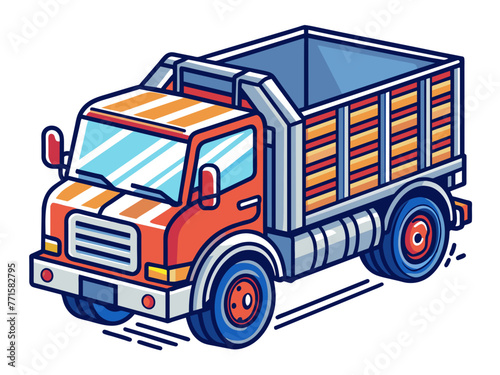 Highly detailed vector of a truck.