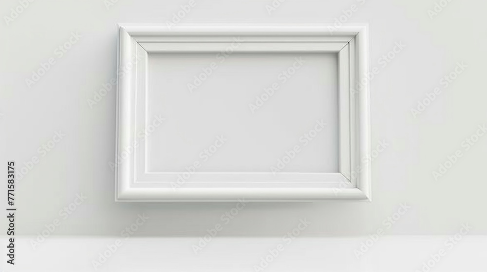 White frame, front, empty inside, white background ,clean sharp White frame, front, empty inside, white background ,clean sharp